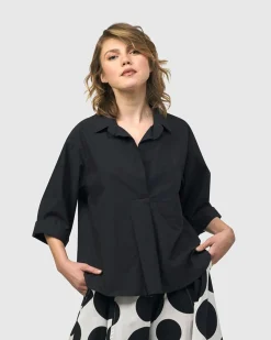 Women Alembika Tops & Tunics<Urban Fran A-Line Blouse, Black