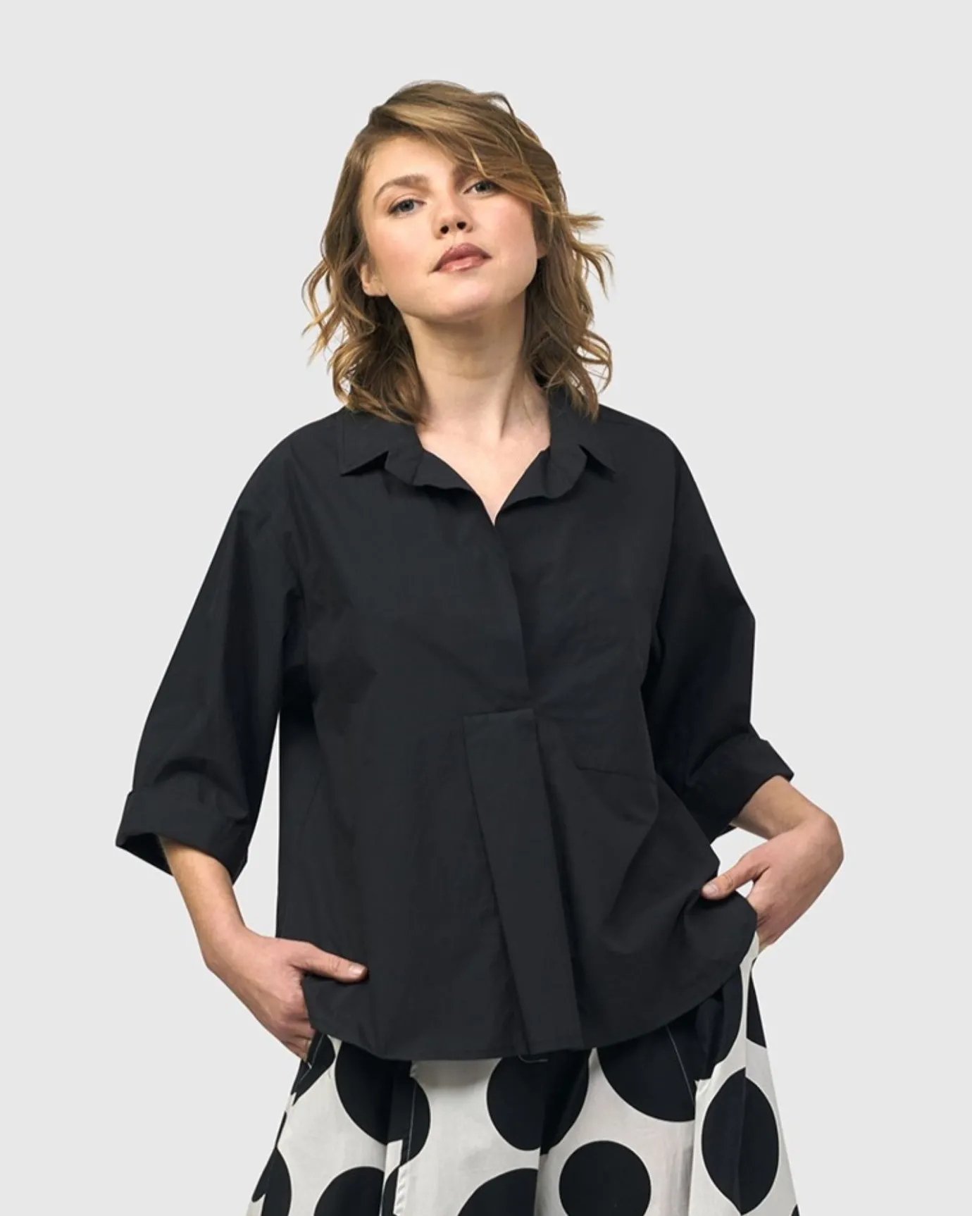 Women Alembika Tops & Tunics<Urban Fran A-Line Blouse, Black