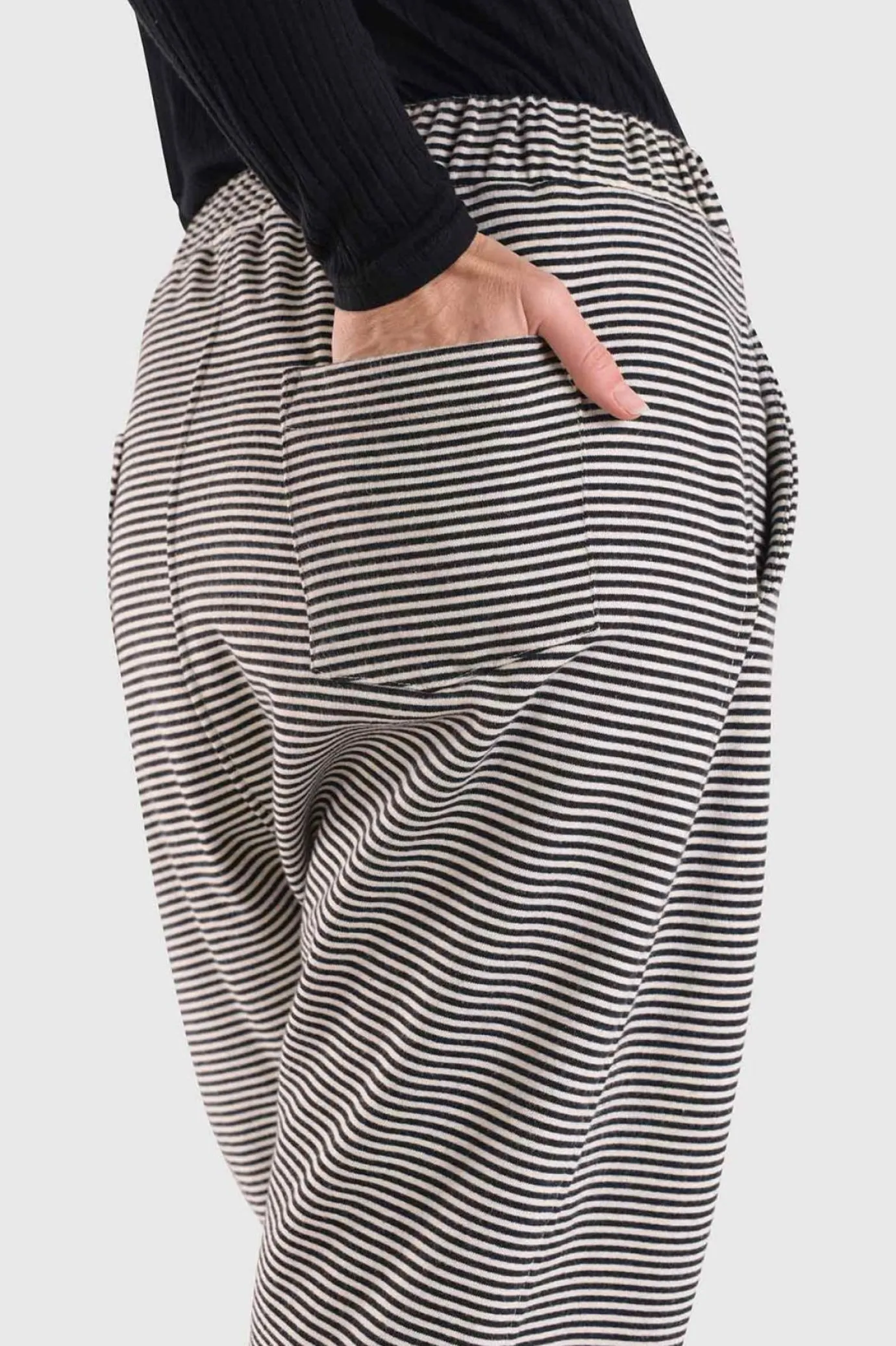 Women Alembika Plus<Urban French Terry Trousers, Stripe