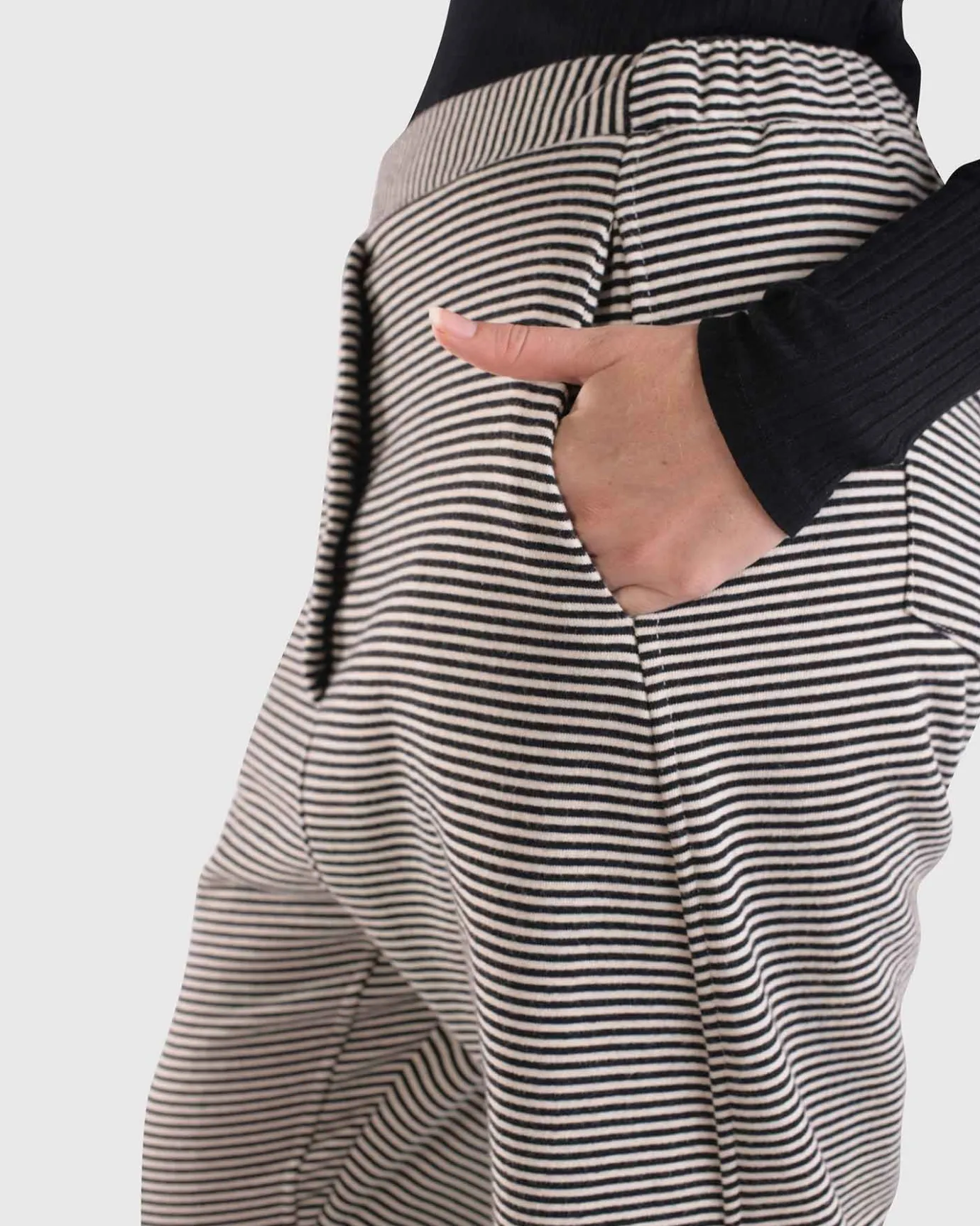 Women Alembika Plus<Urban French Terry Trousers, Stripe