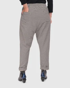 Women Alembika Plus<Urban French Terry Trousers, Stripe