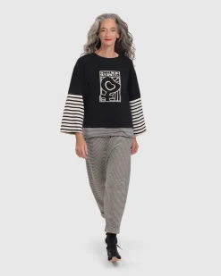 Women Alembika Pants & Skirts<Urban French Terry Trousers, Stripe