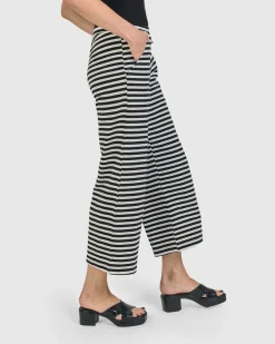Women Alembika Plus<Urban Greenwich Striped Pants, Black