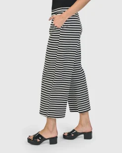 Women Alembika Pants & Skirts<Urban Greenwich Striped Pants, Black