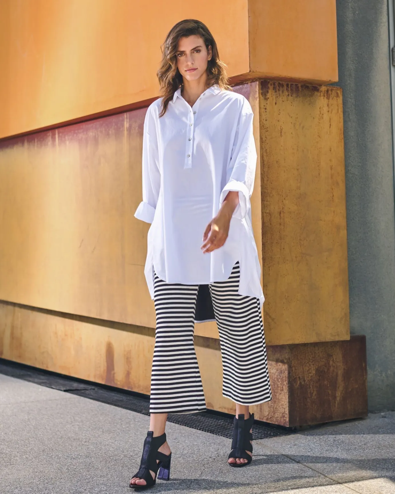 Women Alembika Pants & Skirts<Urban Greenwich Striped Pants, Black