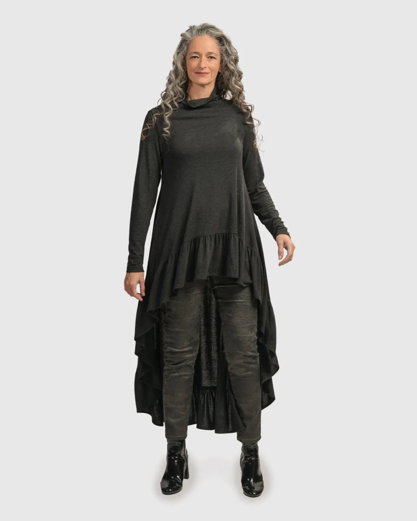Women Alembika Tops & Tunics<Urban Hi Lo Katniss Top, Charcoal