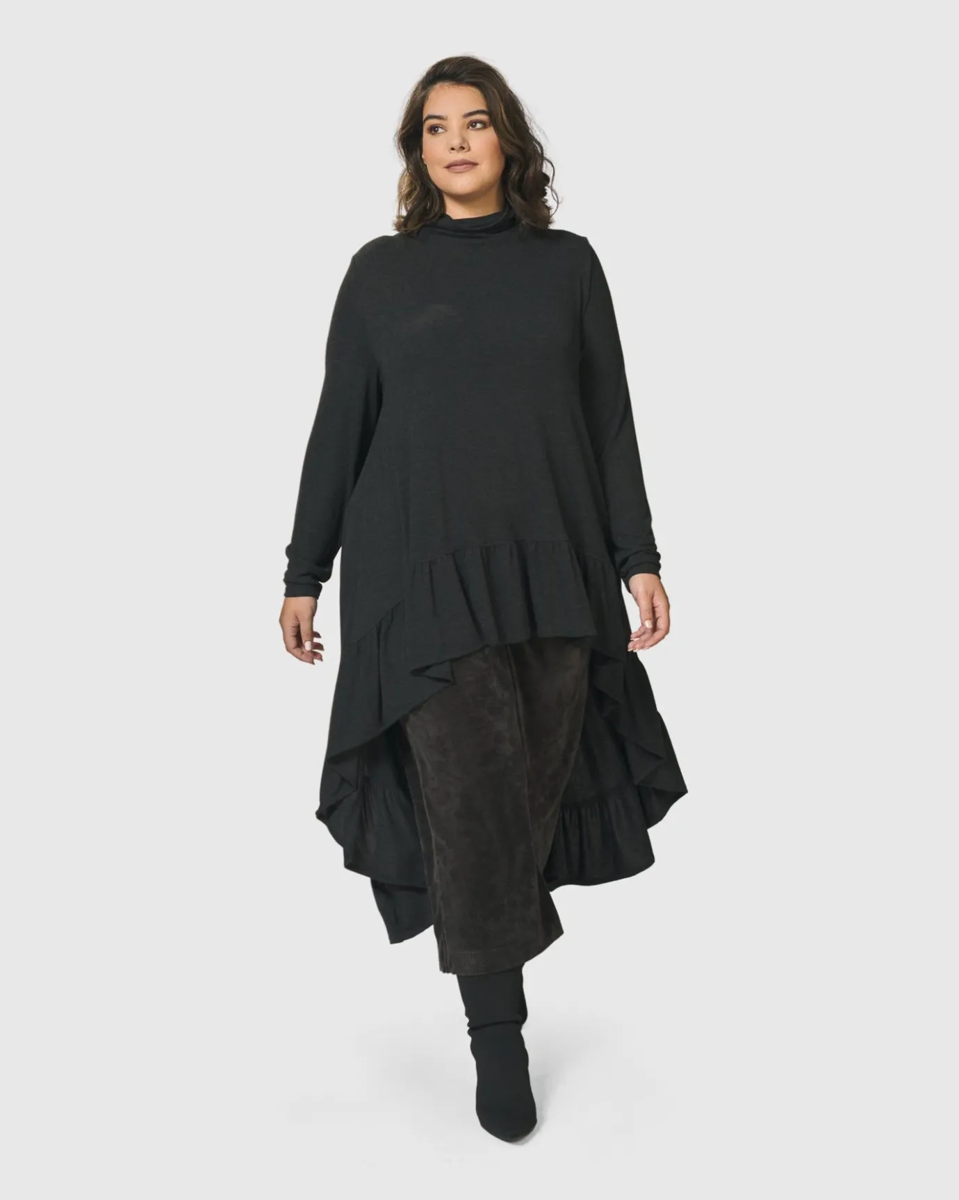 Women Alembika Tops & Tunics<Urban Hi Lo Katniss Top, Charcoal
