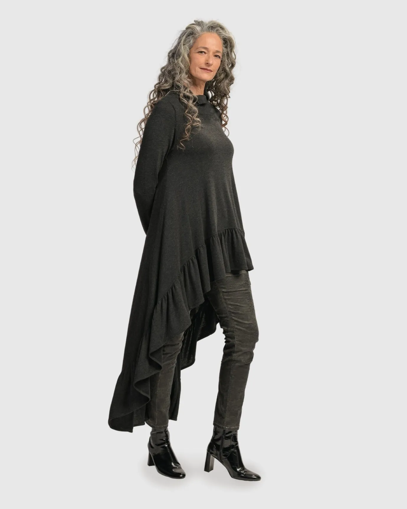 Women Alembika Tops & Tunics<Urban Hi Lo Katniss Top, Charcoal