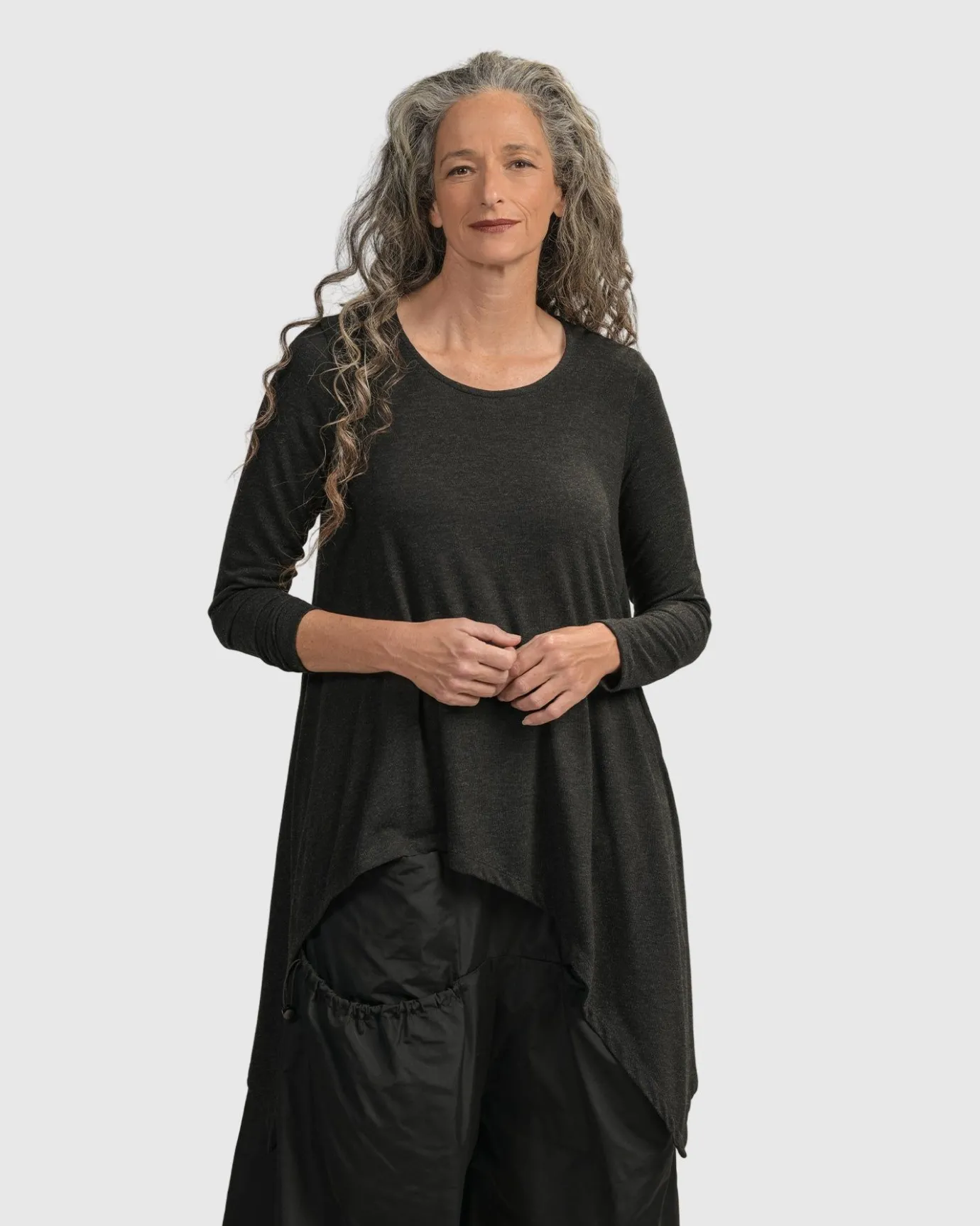 Women Alembika Tops & Tunics<Urban Hi-Lo Top, Charcoal