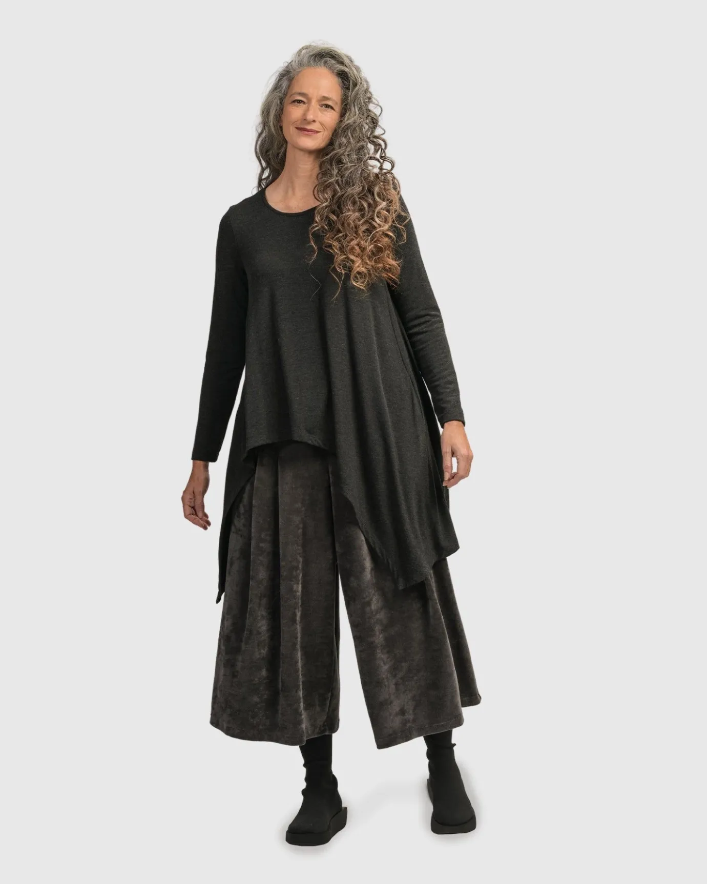 Women Alembika Tops & Tunics<Urban Hi-Lo Top, Charcoal