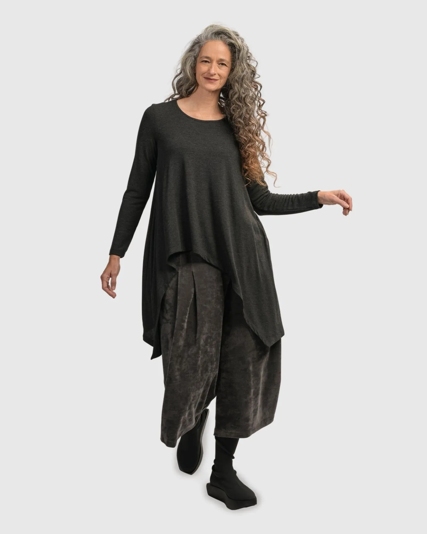 Women Alembika Tops & Tunics<Urban Hi-Lo Top, Charcoal