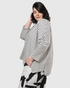 Women Alembika Plus<Urban Jagger Stripe Top, Black