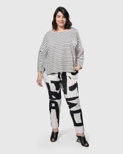 Women Alembika Plus<Urban Jagger Stripe Top, Black