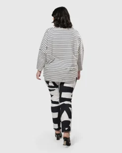 Women Alembika Plus<Urban Jagger Stripe Top, Black