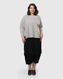 Women Alembika Plus<Urban Jagger Stripe Top, Black