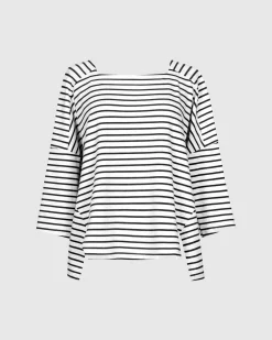 Women Alembika Plus<Urban Jagger Stripe Top, Black