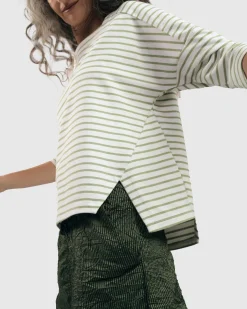 Women Alembika Tops & Tunics<Urban Jagger Stripe Top, Green