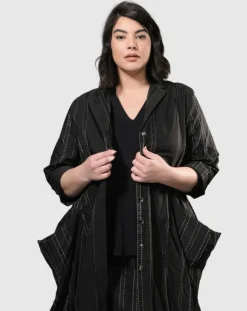 Women Alembika Plus<Urban Kylie Topstitched Blazer, Trails
