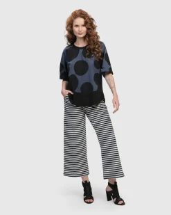 Women Alembika Pants & Skirts<Urban Lagoa Striped Pants, Navy