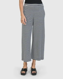 Women Alembika Pants & Skirts<Urban Lagoa Striped Pants, Navy
