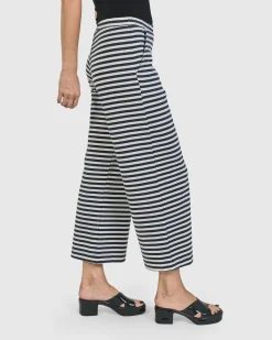 Women Alembika Pants & Skirts<Urban Lagoa Striped Pants, Navy