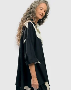 Women Alembika Plus<Urban Madison Tunic Shirt, Black/White