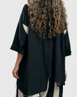 Women Alembika Plus<Urban Madison Tunic Shirt, Black/White