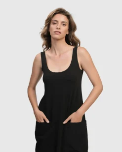 Women Alembika Plus<Urban Maxi Tank Dress, Black