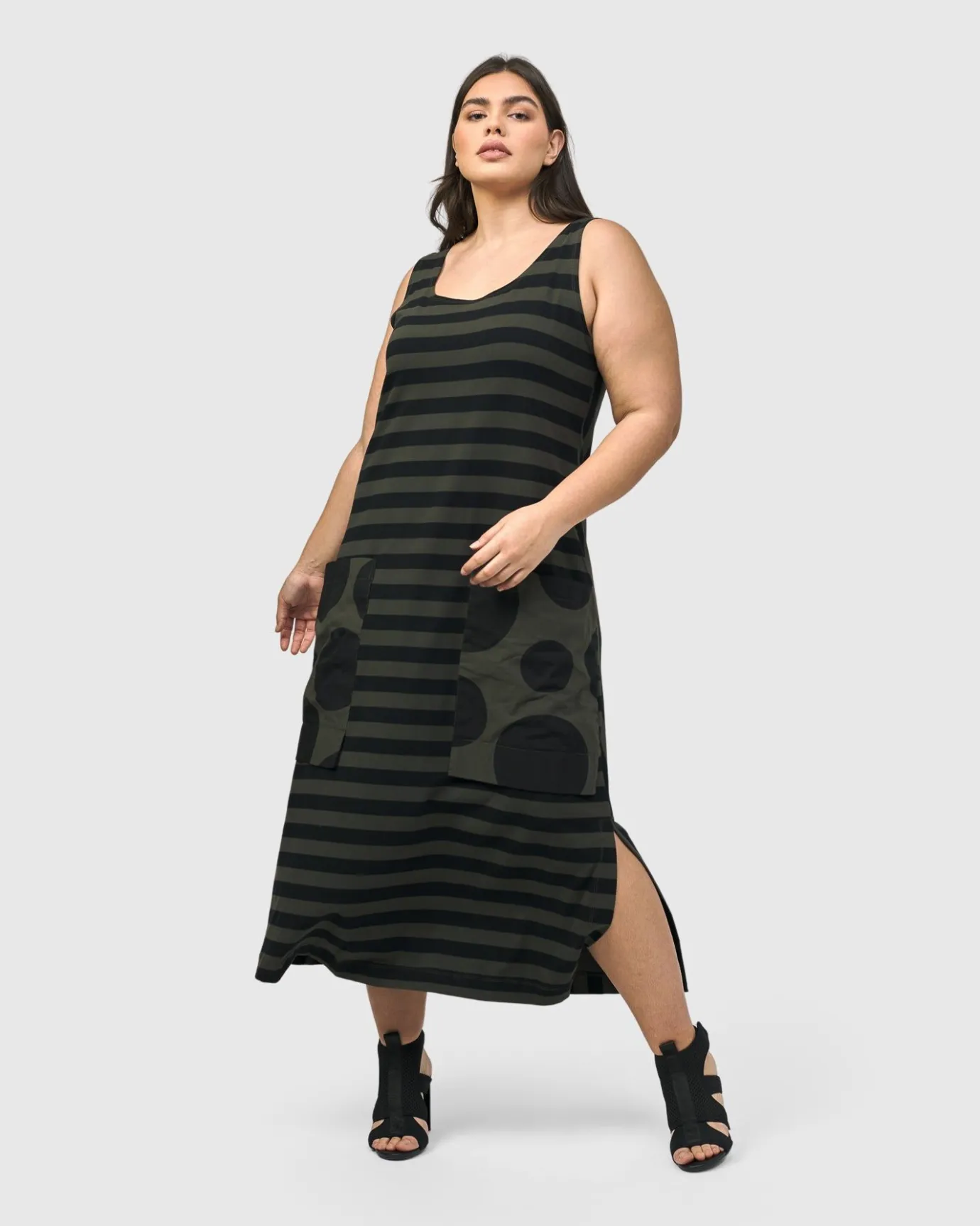 Women Alembika Dresses<Urban Maxi Tank Dress, Khaki