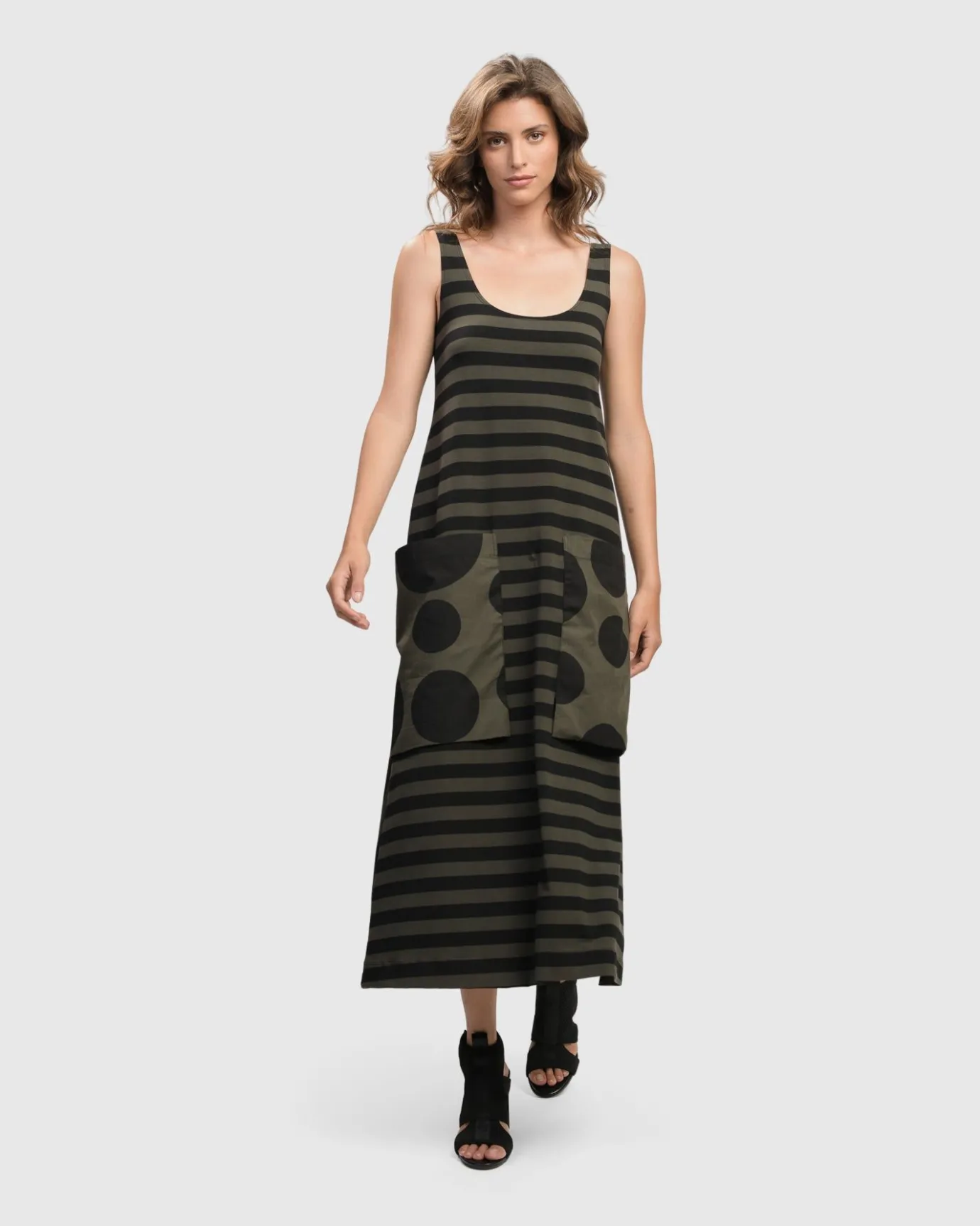 Women Alembika Dresses<Urban Maxi Tank Dress, Khaki