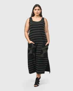 Women Alembika Dresses<Urban Maxi Tank Dress, Khaki