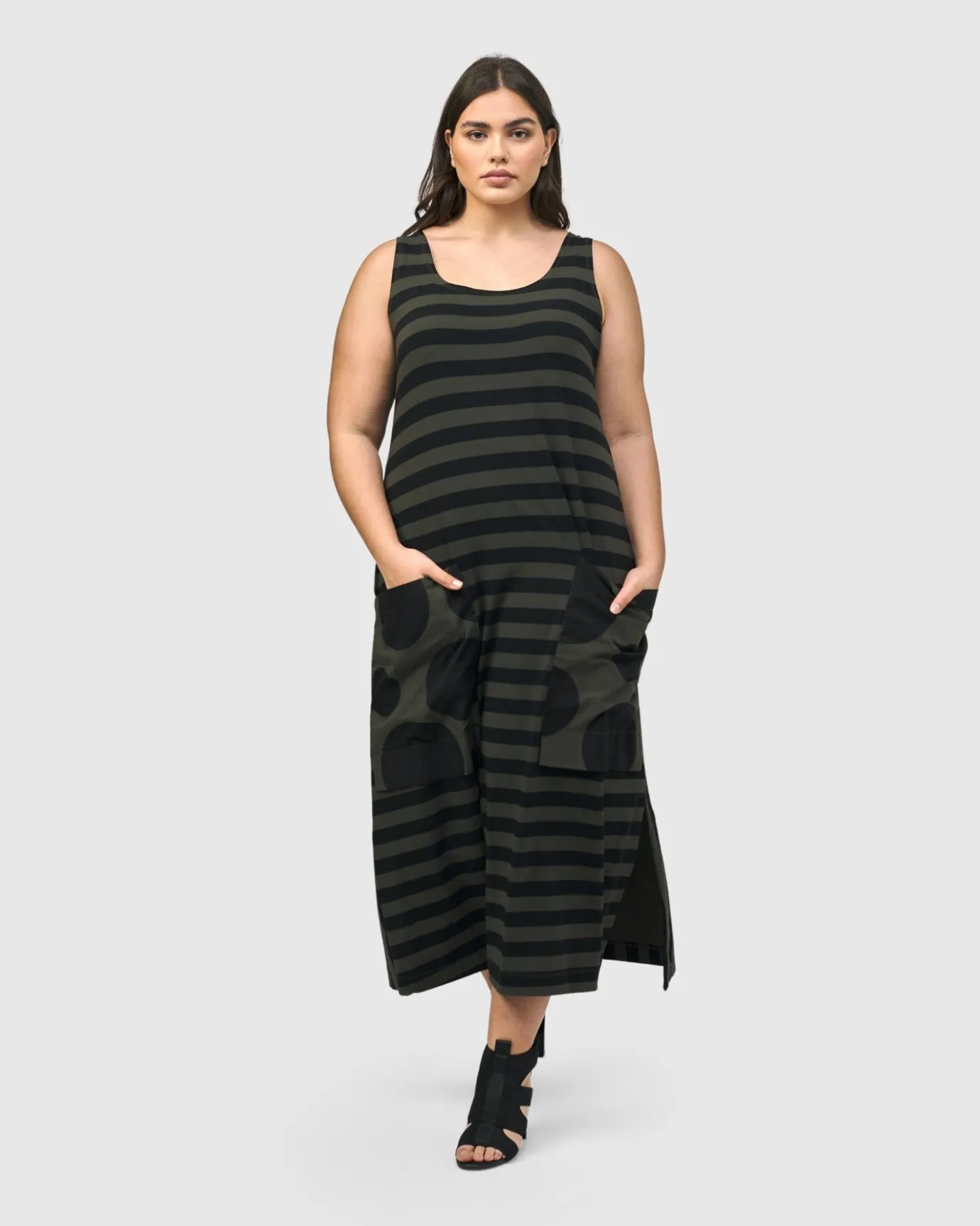 Women Alembika Dresses<Urban Maxi Tank Dress, Khaki