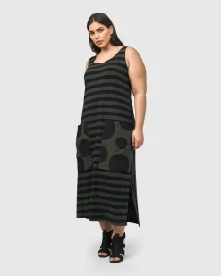Women Alembika Dresses<Urban Maxi Tank Dress, Khaki