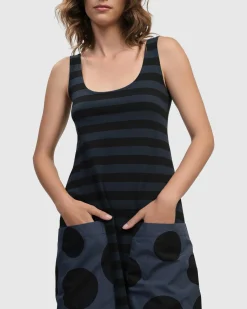 Women Alembika Dresses<Urban Maxi Tank Dress, Navy