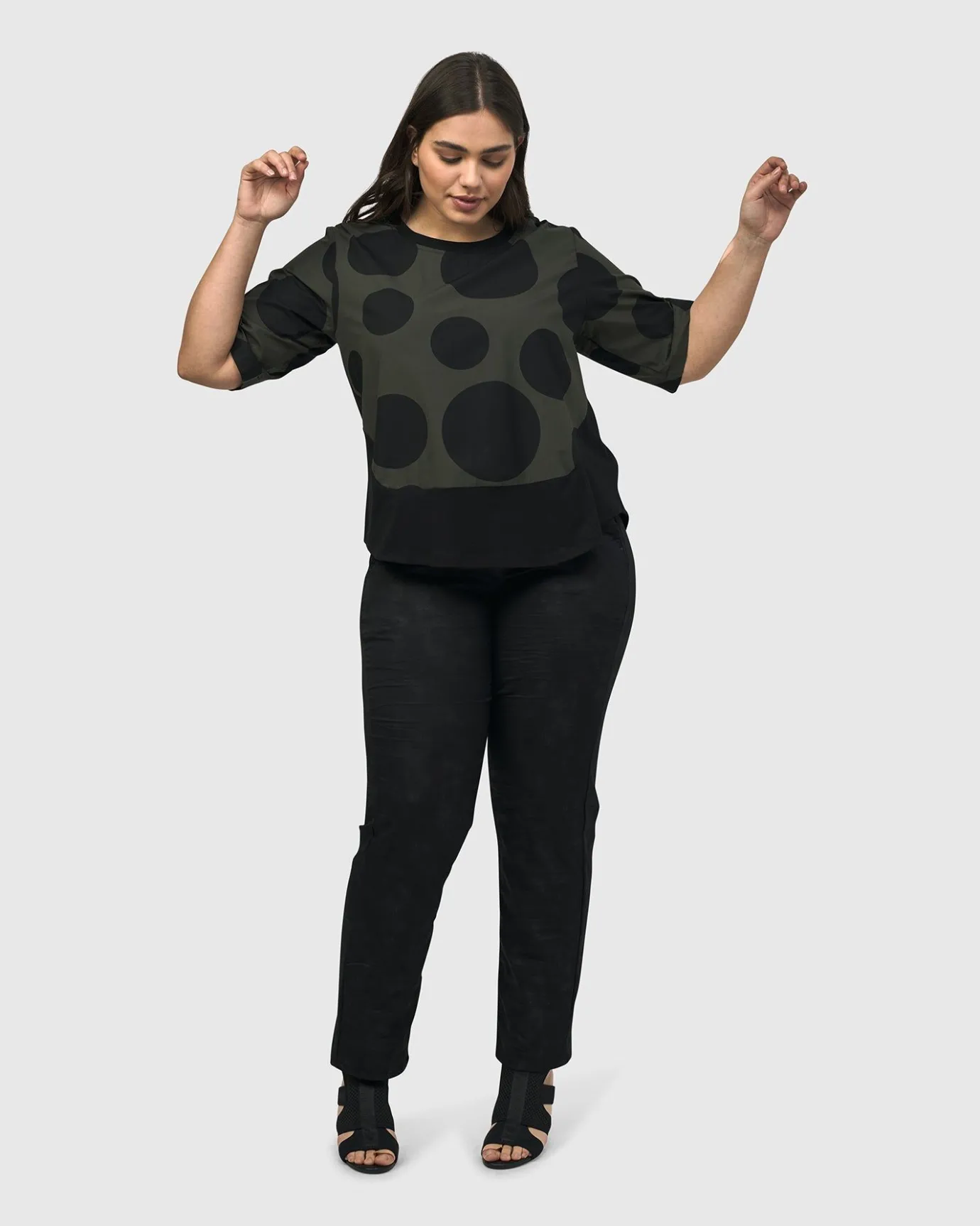 Women Alembika Plus<Urban Miyazaki Dots Tee, Khaki