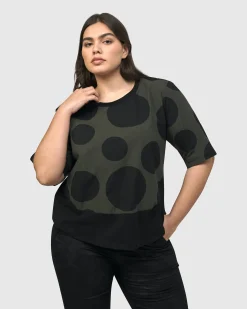 Women Alembika Tops & Tunics<Urban Miyazaki Dots Tee, Khaki