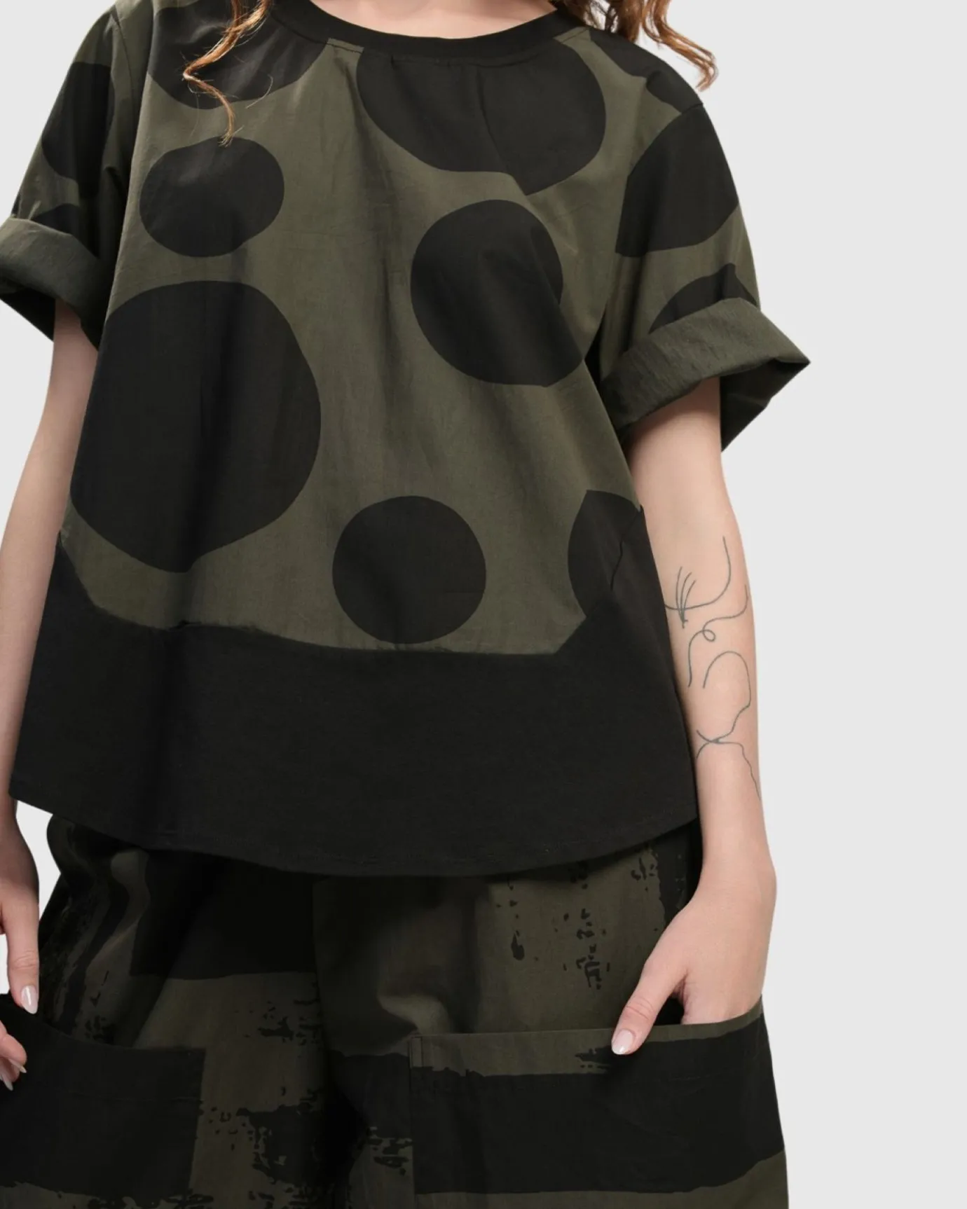 Women Alembika Tops & Tunics<Urban Miyazaki Dots Tee, Khaki
