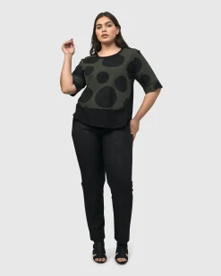 Women Alembika Tops & Tunics<Urban Miyazaki Dots Tee, Khaki