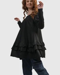 Women Alembika Tops & Tunics<Urban Options Top, Black