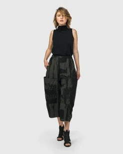 Women Alembika Plus<Urban Origami Barrel Pants, Khaki