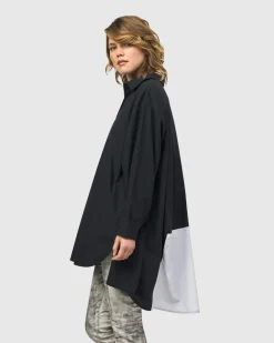 Women Alembika Plus<Urban Oversized Trapeze Shirt, Black