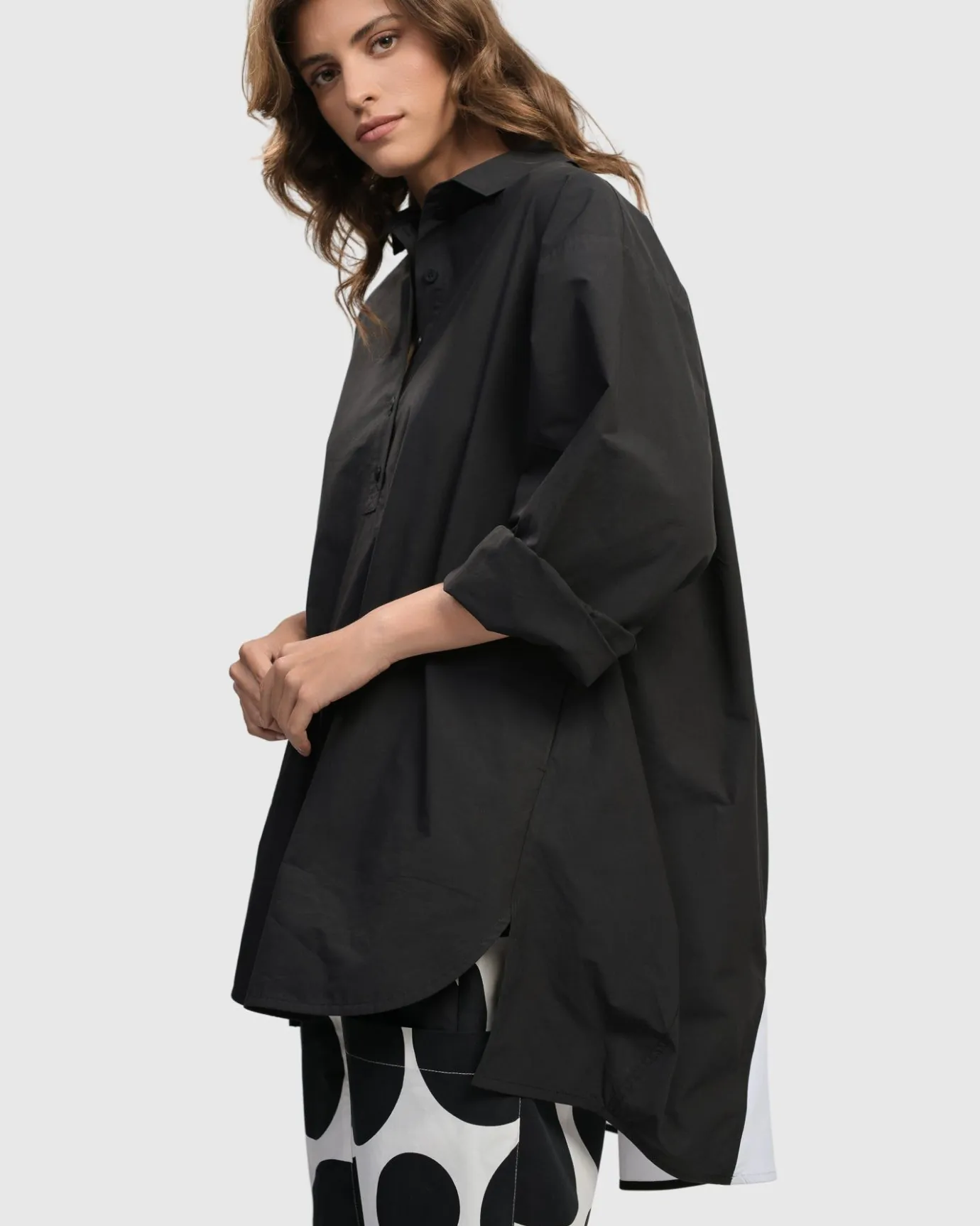 Women Alembika Tops & Tunics<Urban Oversized Trapeze Shirt, Black