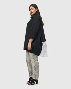 Women Alembika Tops & Tunics<Urban Oversized Trapeze Shirt, Black