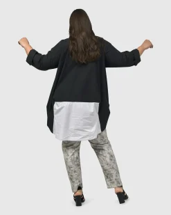 Women Alembika Tops & Tunics<Urban Oversized Trapeze Shirt, Black