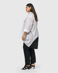 Women Alembika Plus<Urban Oversized Trapeze Shirt, White