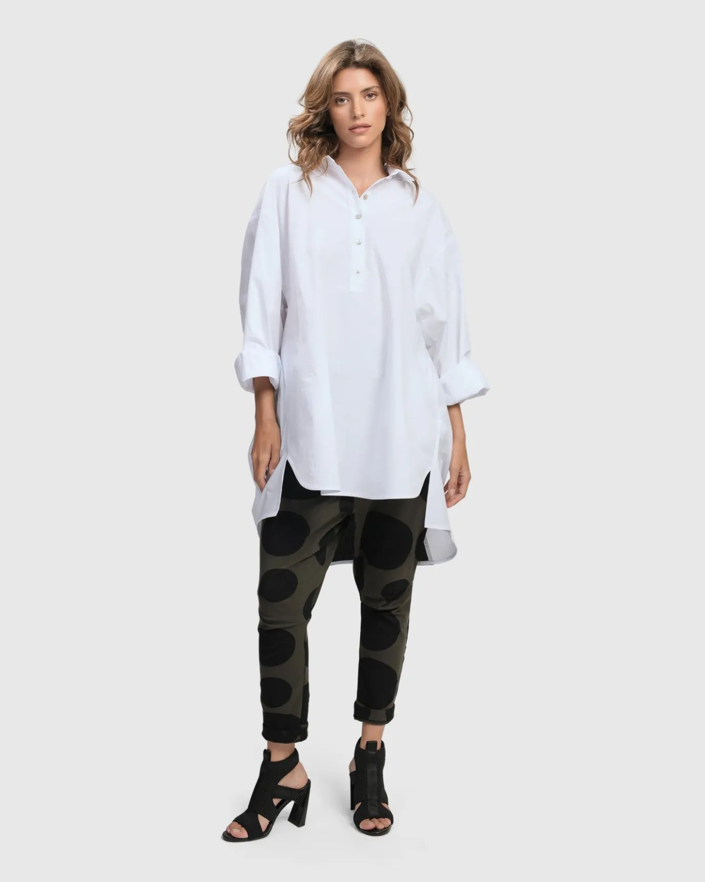 Women Alembika Plus<Urban Oversized Trapeze Shirt, White