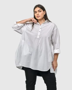 Women Alembika Tops & Tunics<Urban Oversized Trapeze Shirt, White