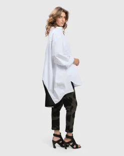 Women Alembika Tops & Tunics<Urban Oversized Trapeze Shirt, White