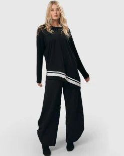 Women Alembika Pants & Skirts<Urban Ribbon Punto Pants, Black