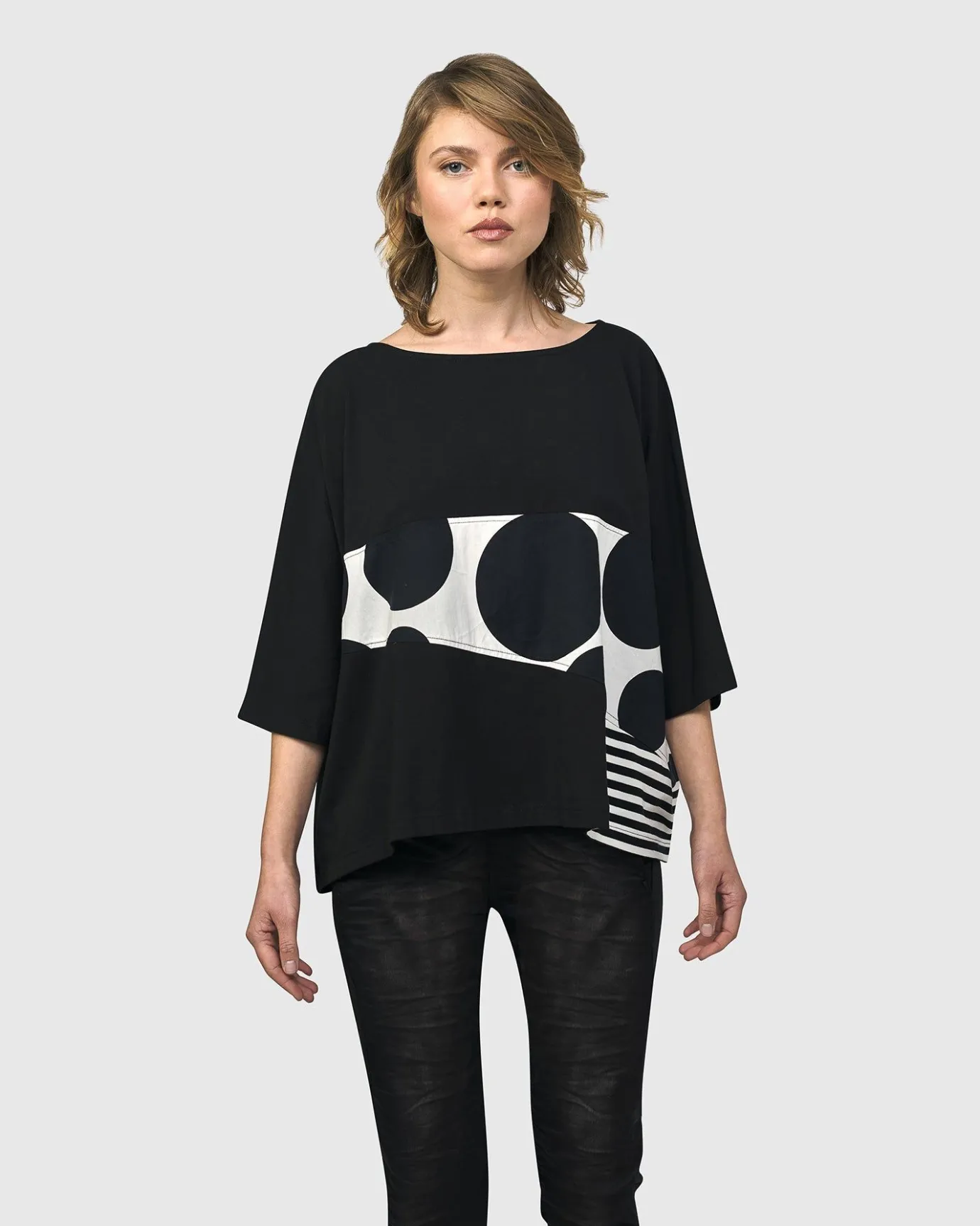 Women Alembika Plus<Urban Rockefeller Dots Boxy Tee, Mono